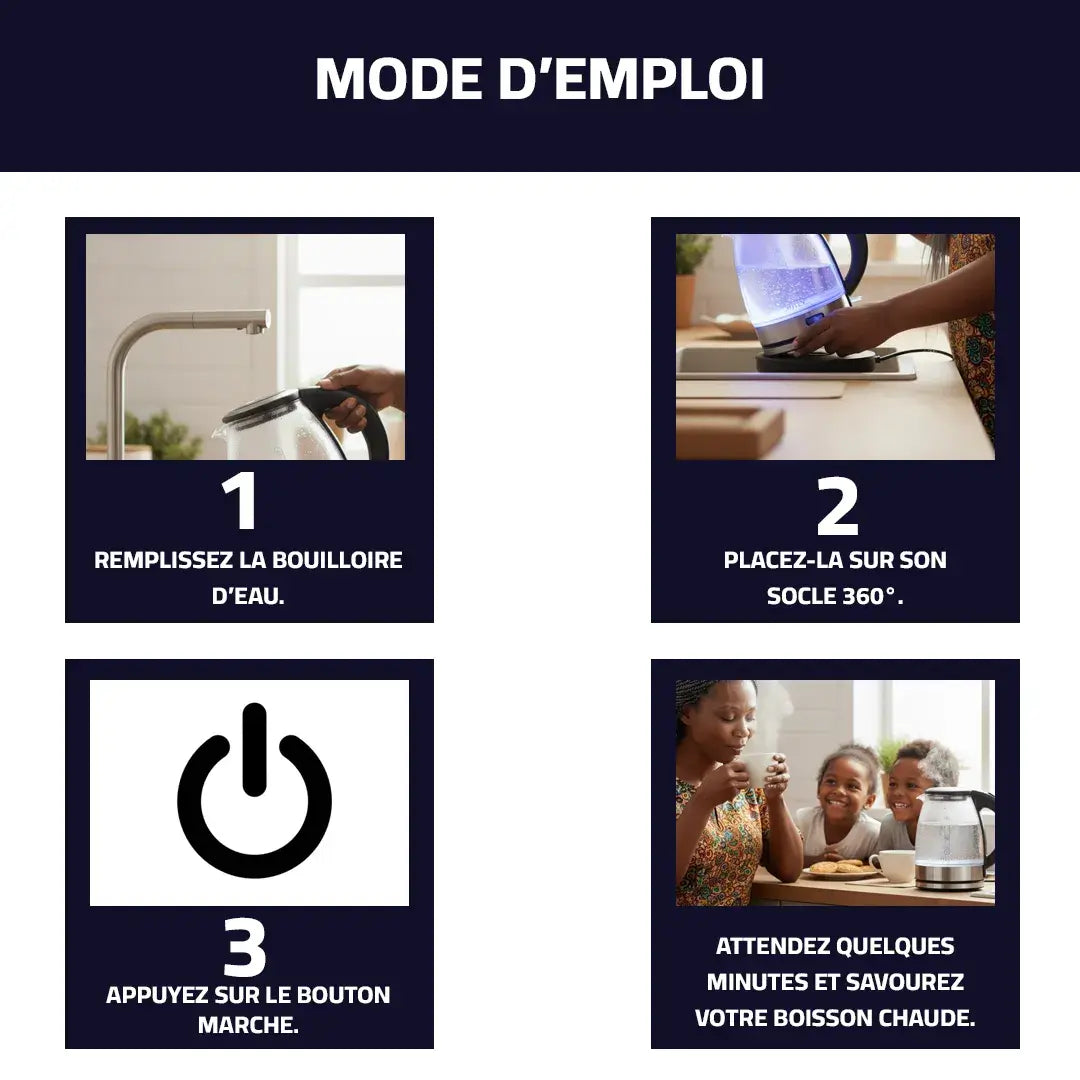 🔥 Bouilloire en Verre – De l’Eau Chaude en un Clin d’Œil !